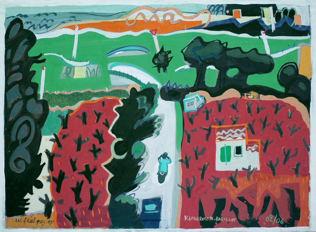 Artificiel paysage rouge
