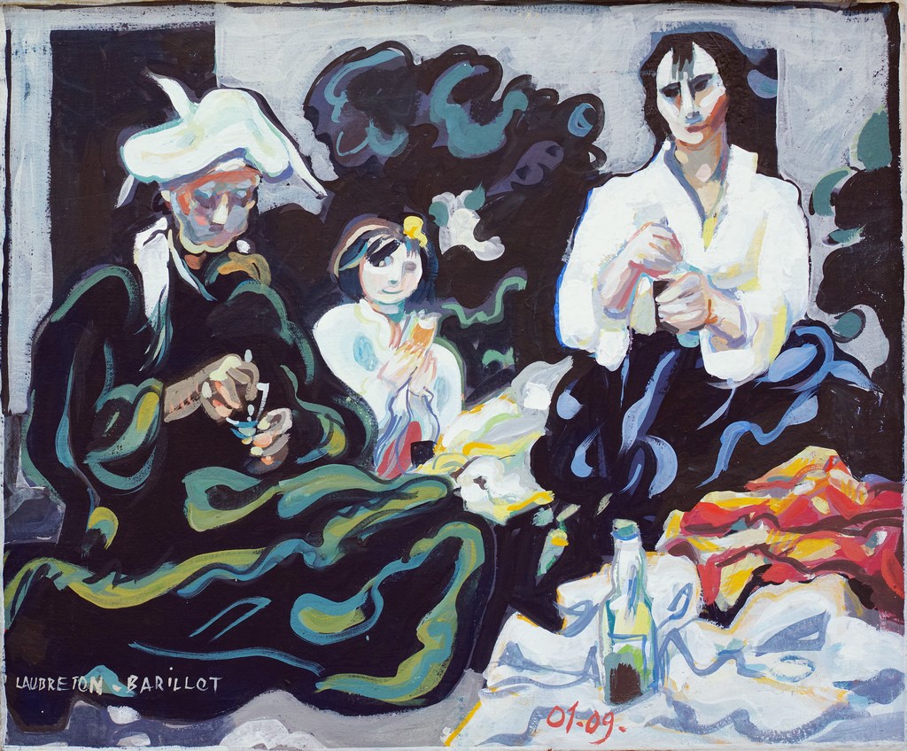 Le café sur l'herbe