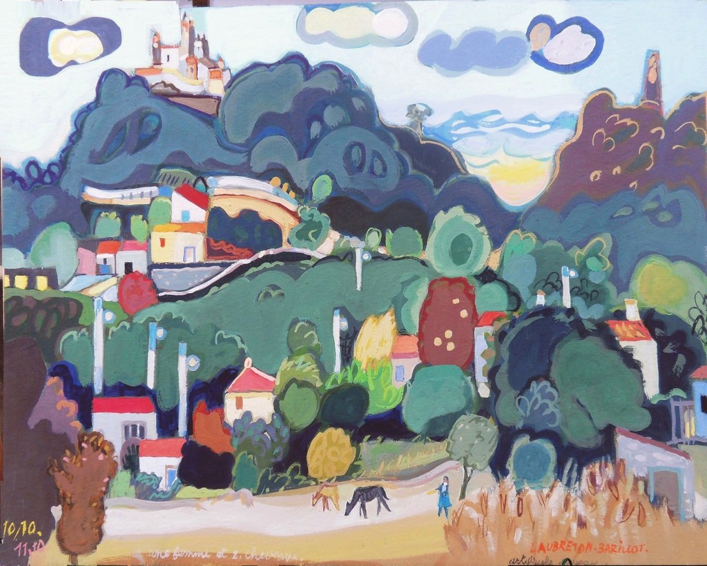 Paysage au village perché