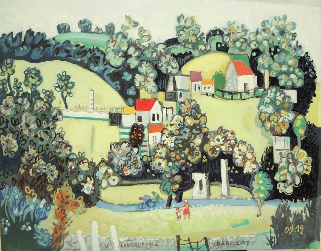 Paysage aux champs jaunes