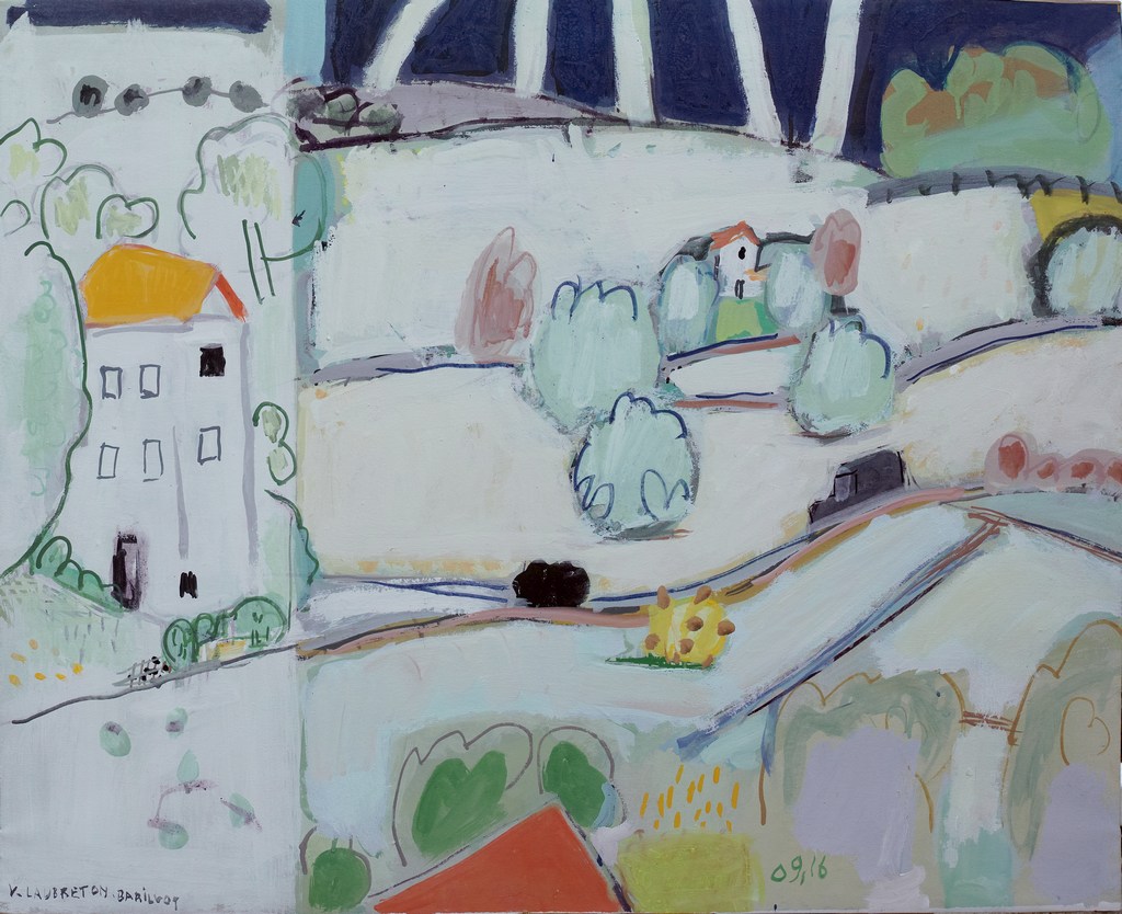 Paysage clair aux cabanons