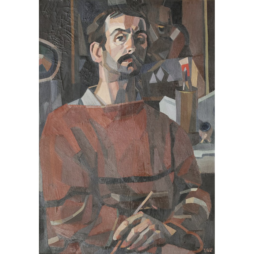 Autoportrait au pull rouge